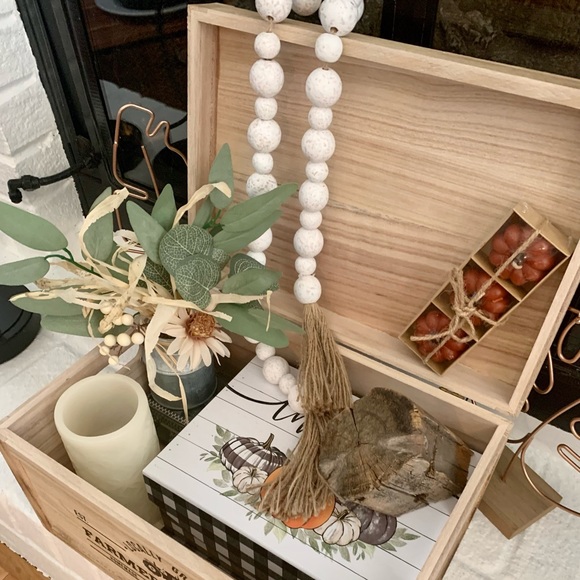 Wood Bead Garland with Tassels #1 - Picture 3 of 6